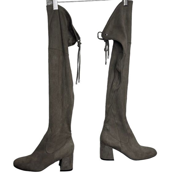 Liz Claiborne Yarmont Block Heel Over the Knee Boots Tan Taupe Size 6M - Picture 7 of 16